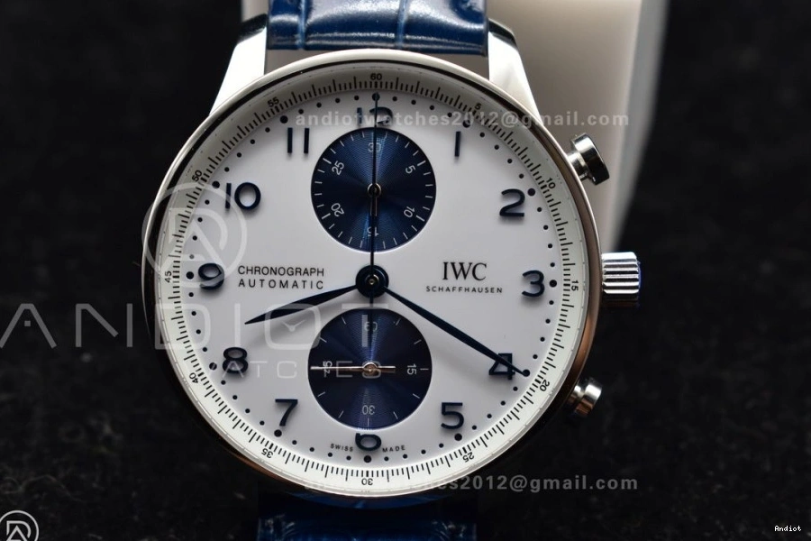 A69355 Leather ZF Dial White 1:1 on Best Blue Portuguese Strap IW371620 Edition Blue Chrono 1115
